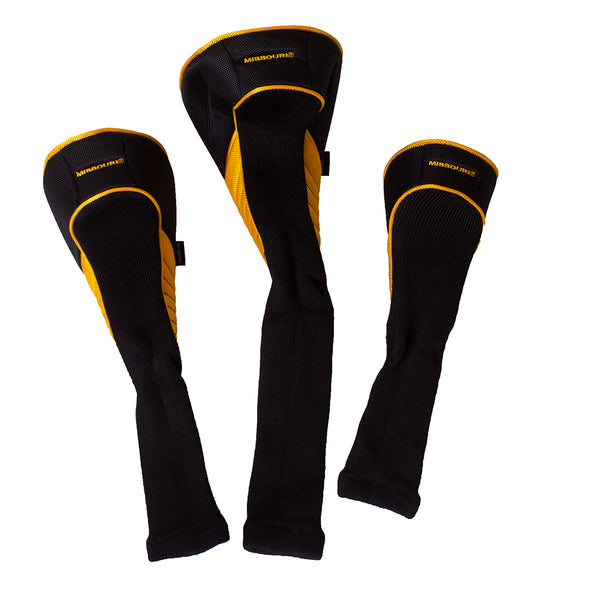 Missouri Oval Tiger Head Black Golf Head Covers Set of 3