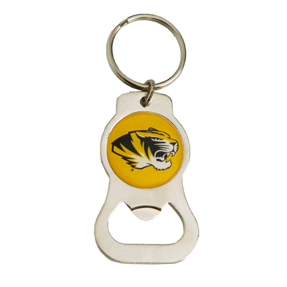 Mizzou Oval Tiger Head Silver Bottle Opener